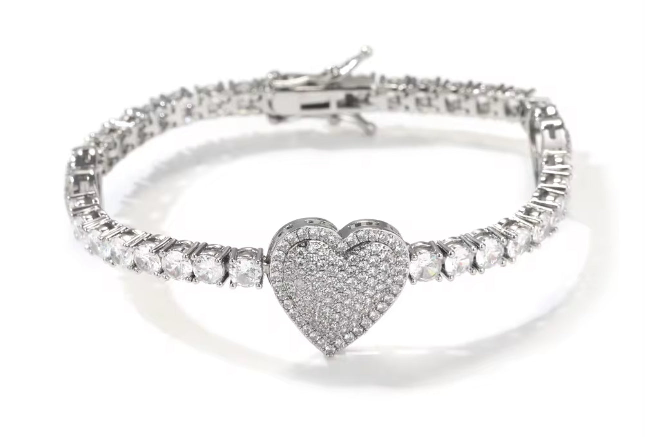 Heart Tennis Bracelet
