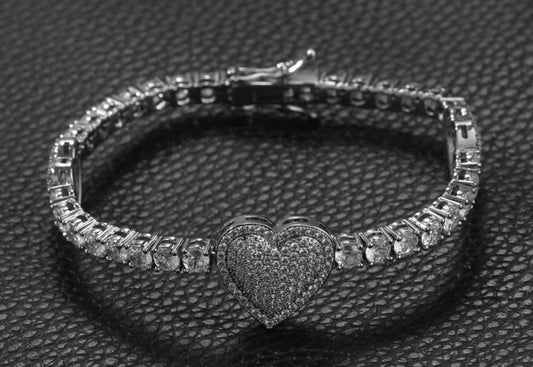 Heart Tennis Bracelet - DiiorMii