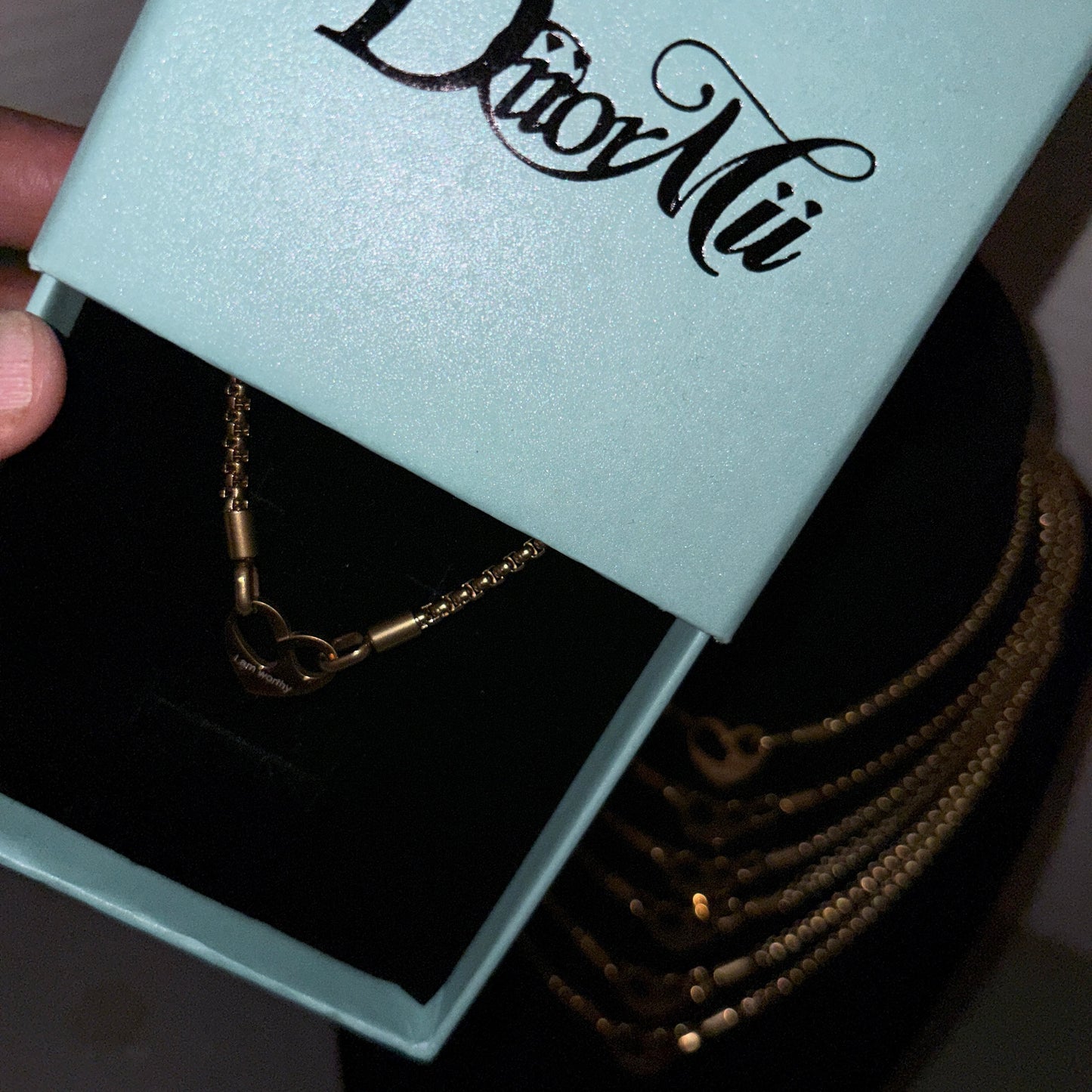 "i am worthy" Gold Tone Necklace - DiiorMii