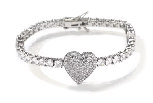 Heart Tennis Bracelet