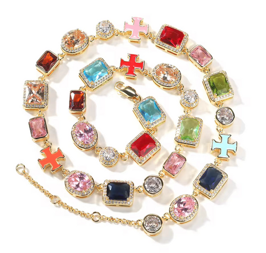 MultiColor GemStone Chain