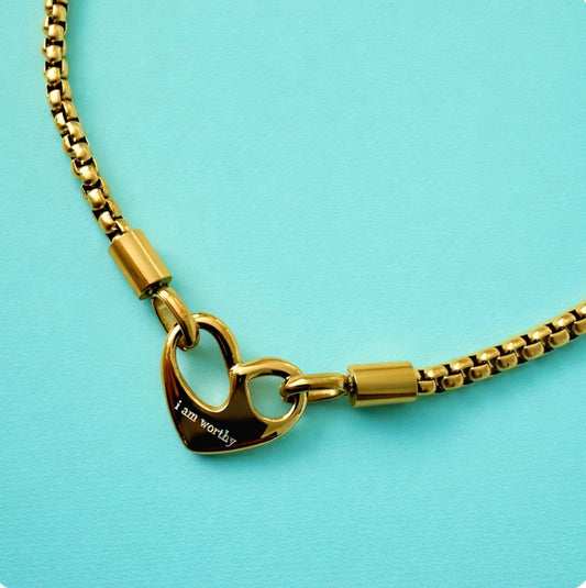 "i am worthy" Gold Tone Necklace - DiiorMii