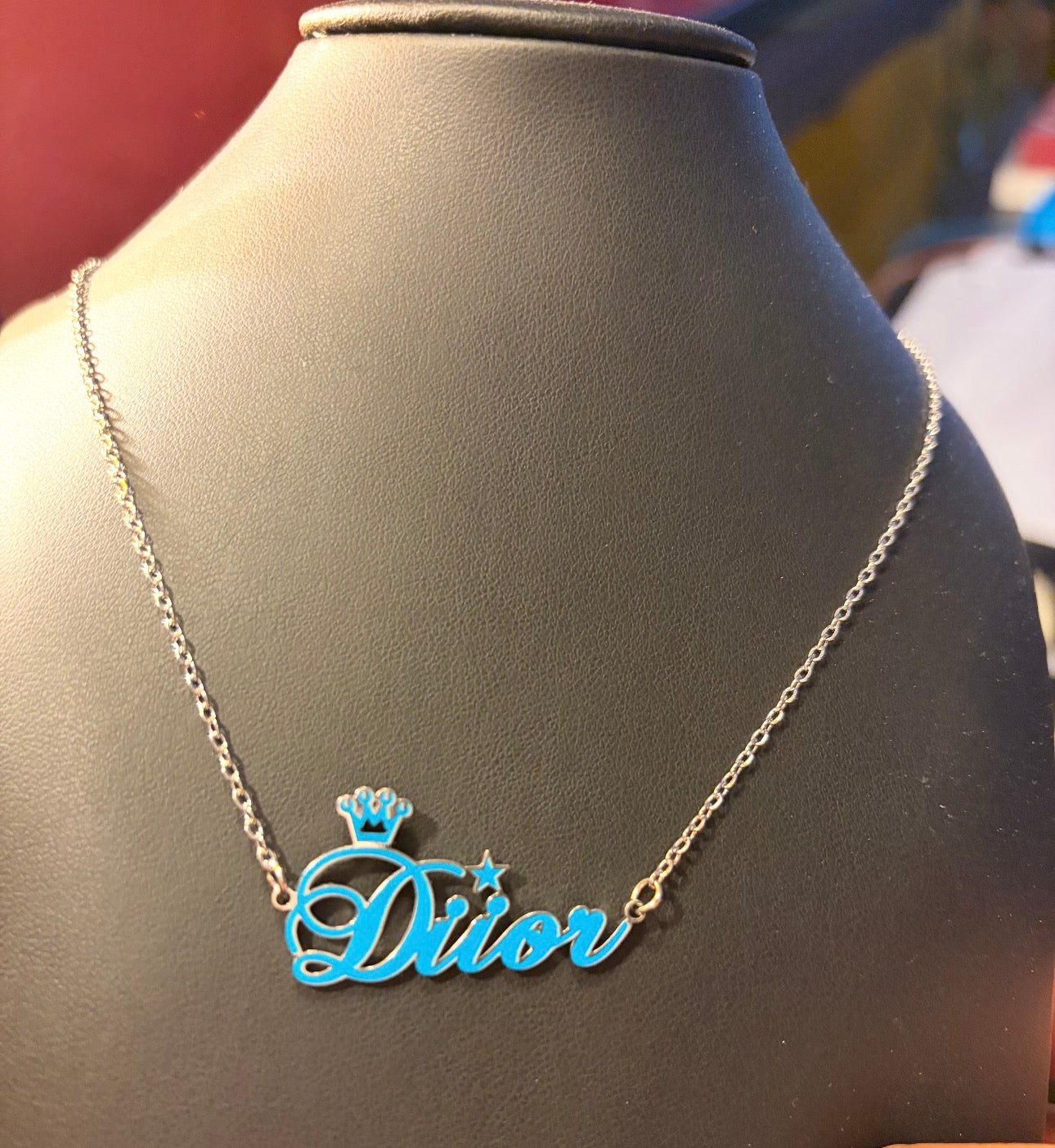 Custom Color Nameplate Necklace - DiiorMii