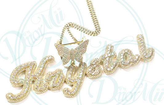 Cursive Butterfly Necklace - DiiorMii
